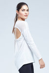 Keagan Mix Media Long Sleeve Back Drape Top